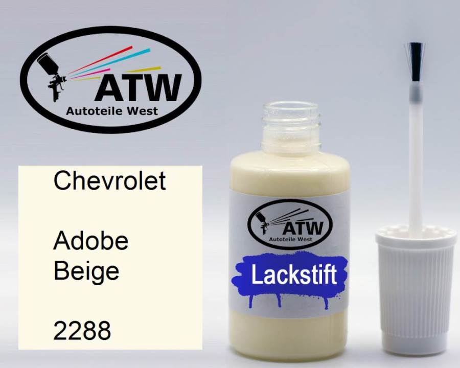 Chevrolet, Adobe Beige, 2288: 20ml Lackstift, von ATW Autoteile West.